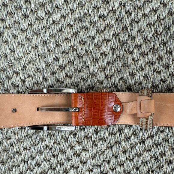 AS Bell ~ Italian Colorful Patchwork Leather Belt Men’s - Picture 3 of 9
